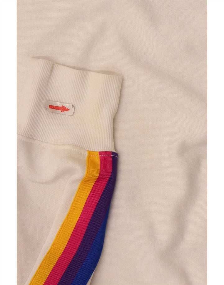 Champion Womens Crop Sweatshirt Jumper UK 14 Medium Off White Cotton