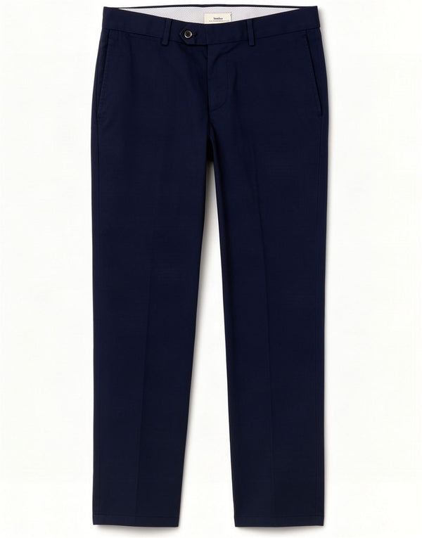 Gutteridge Mens Straight Suit Trousers IT 50 Large W36 L30 Navy Blue Cotton