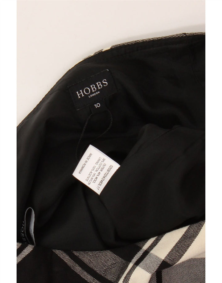 Hobbs Damen Minirock UK 10 Small W28 Grau karierte Wolle