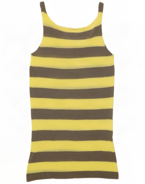 Stefanel Rochie Jumper fără mâneci pentru femei UK 12 Medium Yellow Dunge