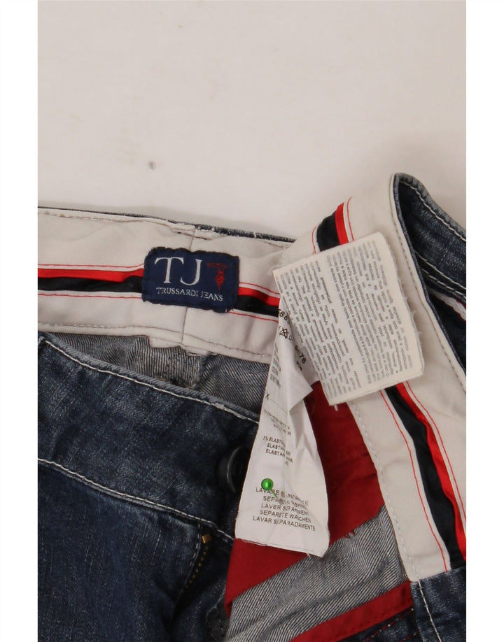 TRUSSARDI Womens Capri Jeans W30 L21 Navy Blue Cotton