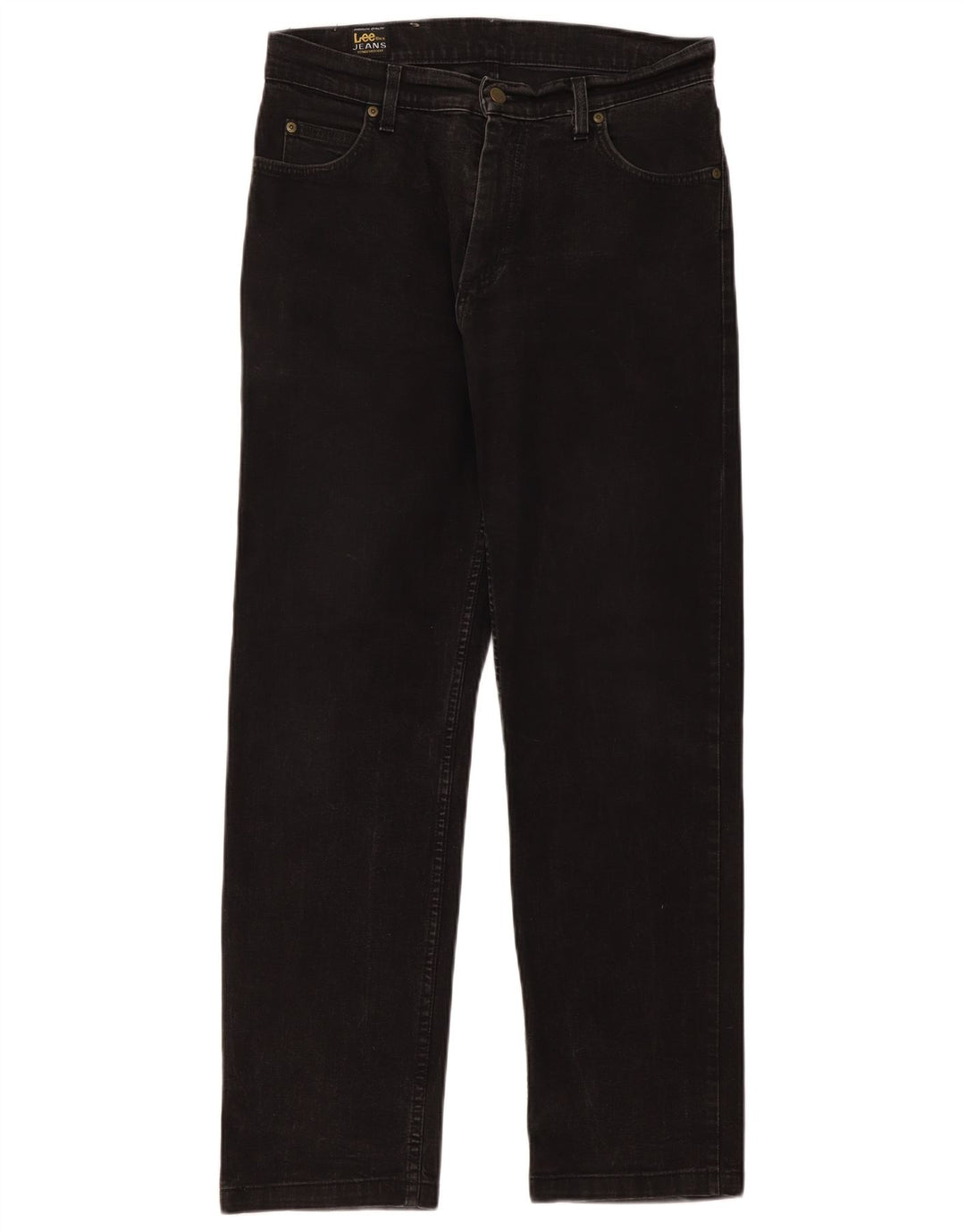 Lee Mens Brooklyn Straight Jeans W33 L31 Black Cotton