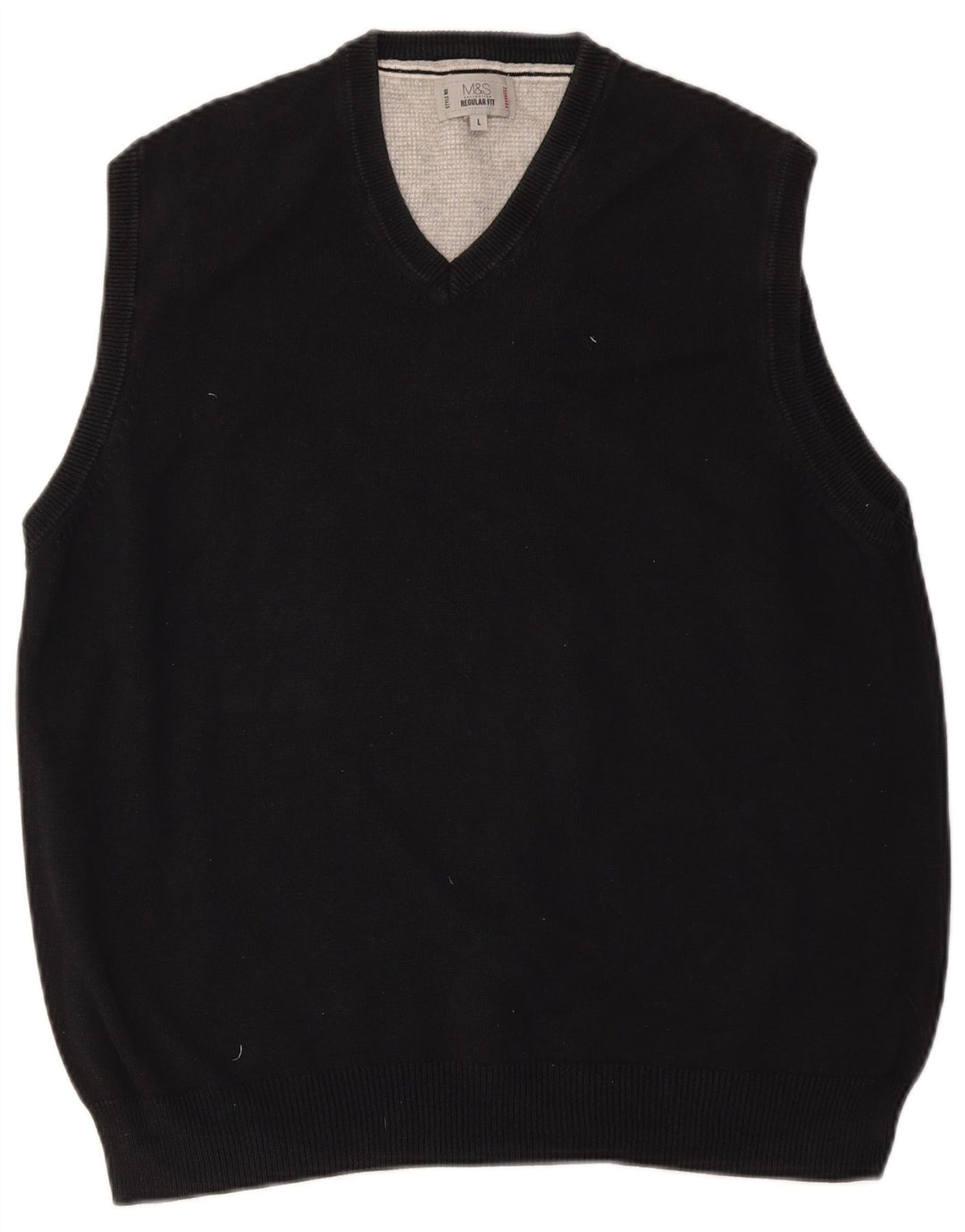 MARKS & SPENCER Mens Regular Fit Vest Tank Top Large Black