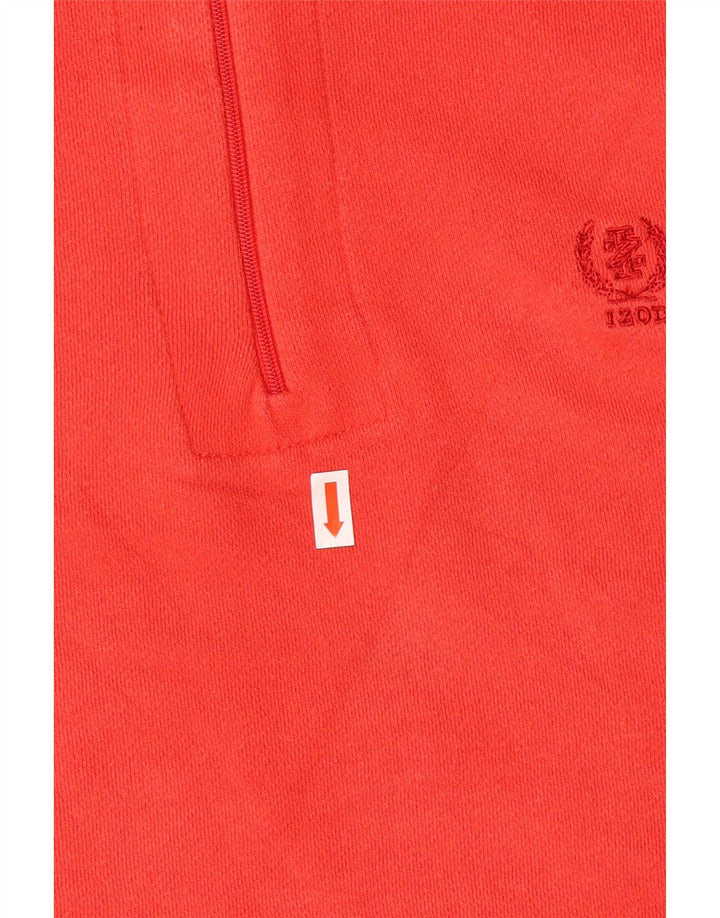Felpa da uomo con zip 1/4 Izod, piccola, in cotone rosso