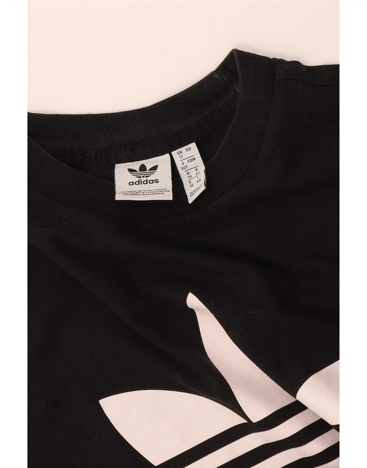Adidas Womens Graphic T-Shirt Top UK 12 Medium Black