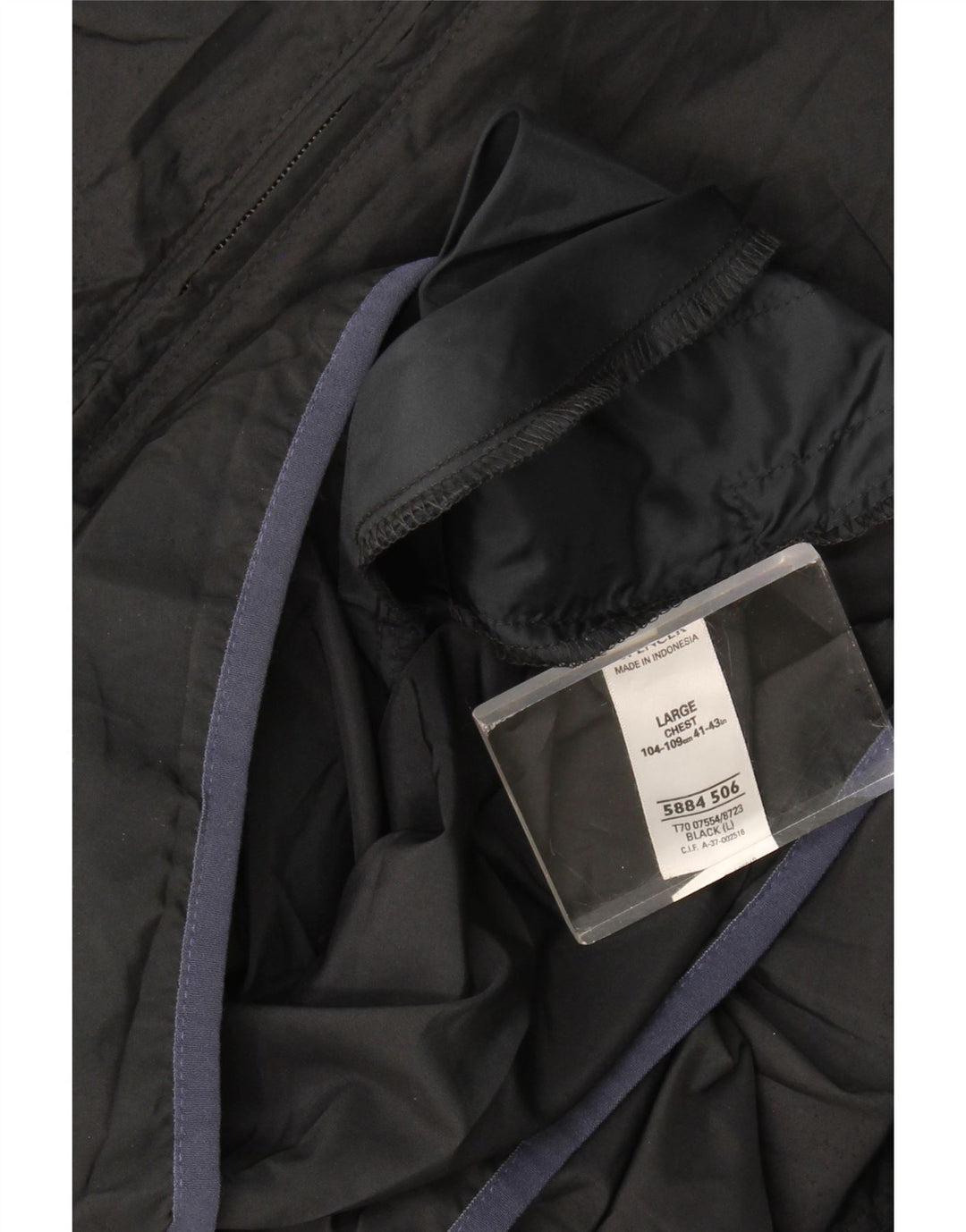 Marks & Spencer Mens Pullover Rain Jacket UK 40 Large Black Polyester
