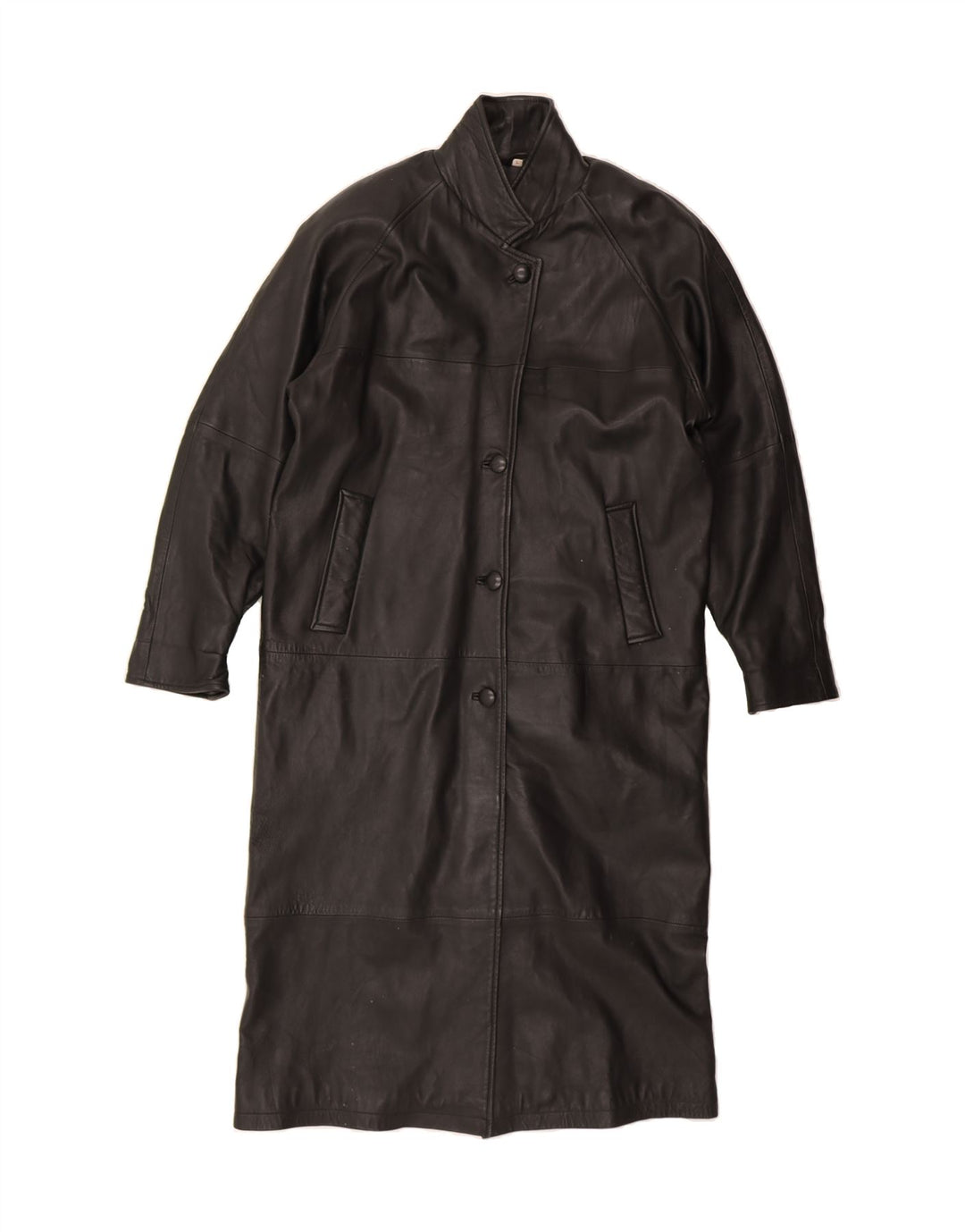 GREG BELL Womens Oversized Leather Coat UK 16 Large Black Leather Vintage Greg Bell and Second-Hand Greg Bell from Messina Hembry 