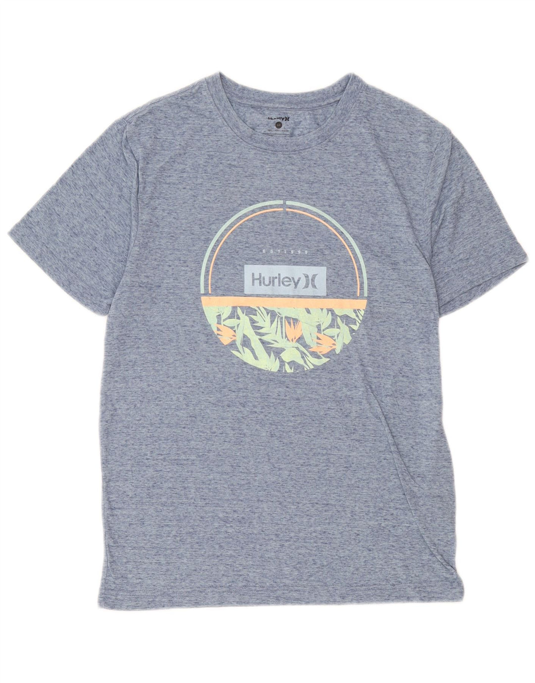 Hurley T-Shirt Graphique Homme Petit Bleu Moucheté Polyester