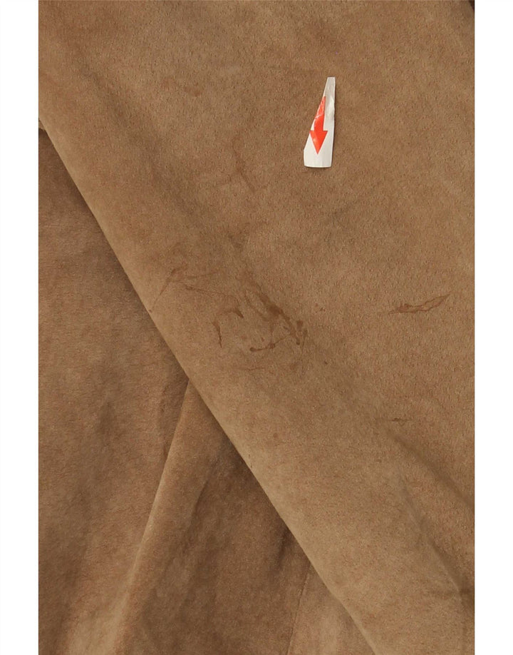 Vintage Womens Suede Overcoat UK 14 Medium Beige
