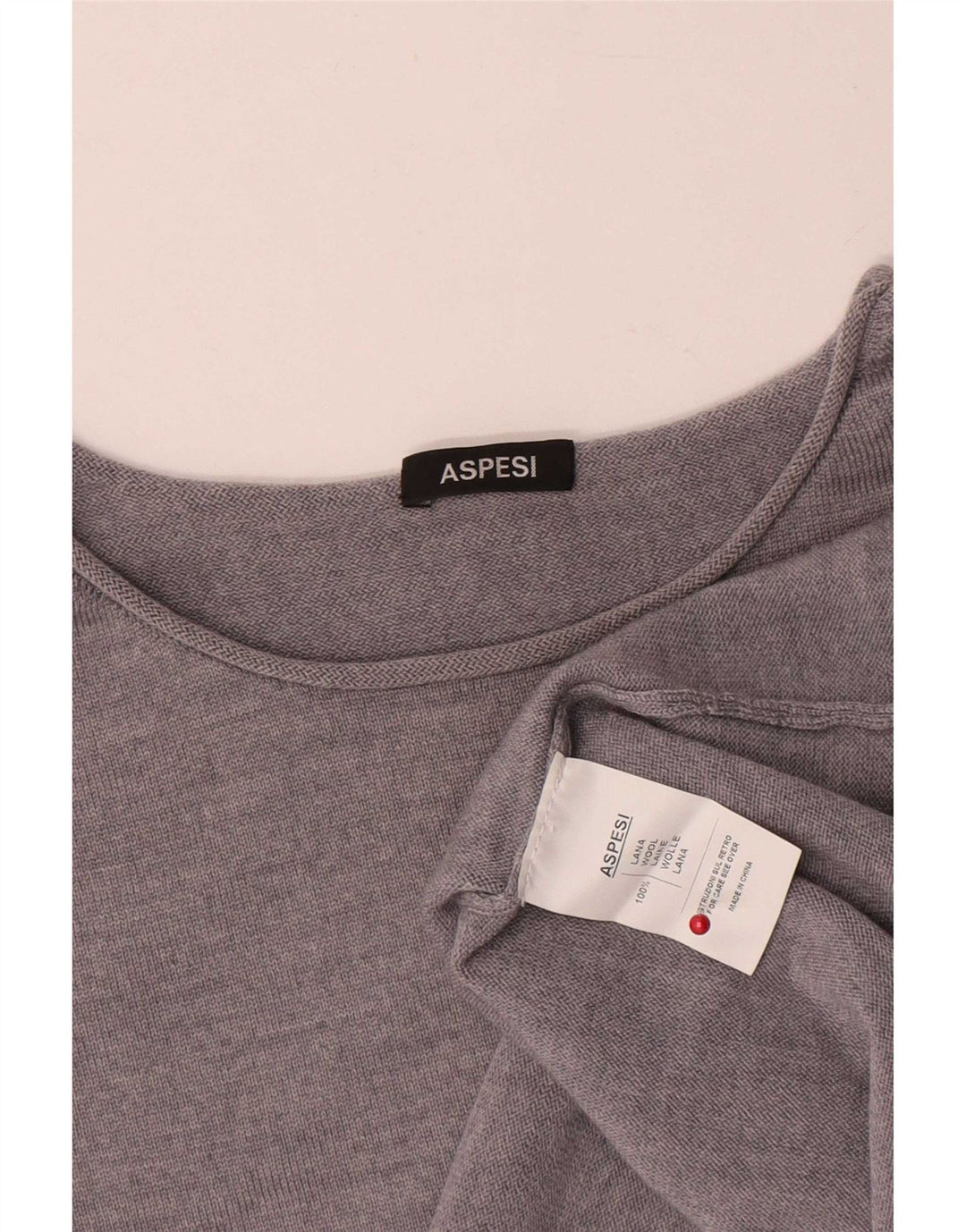 Aspesi Womens Boat Neck Jumper Sweater UK 16 Large Grey Wool