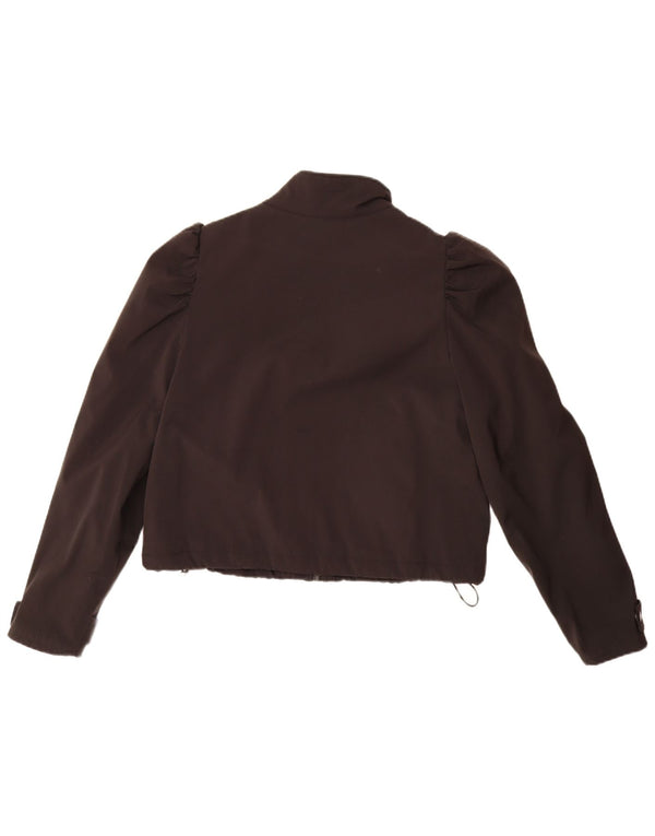Zara Womens Crop Oversize Bomber Jacket UK 10 Petit Noir