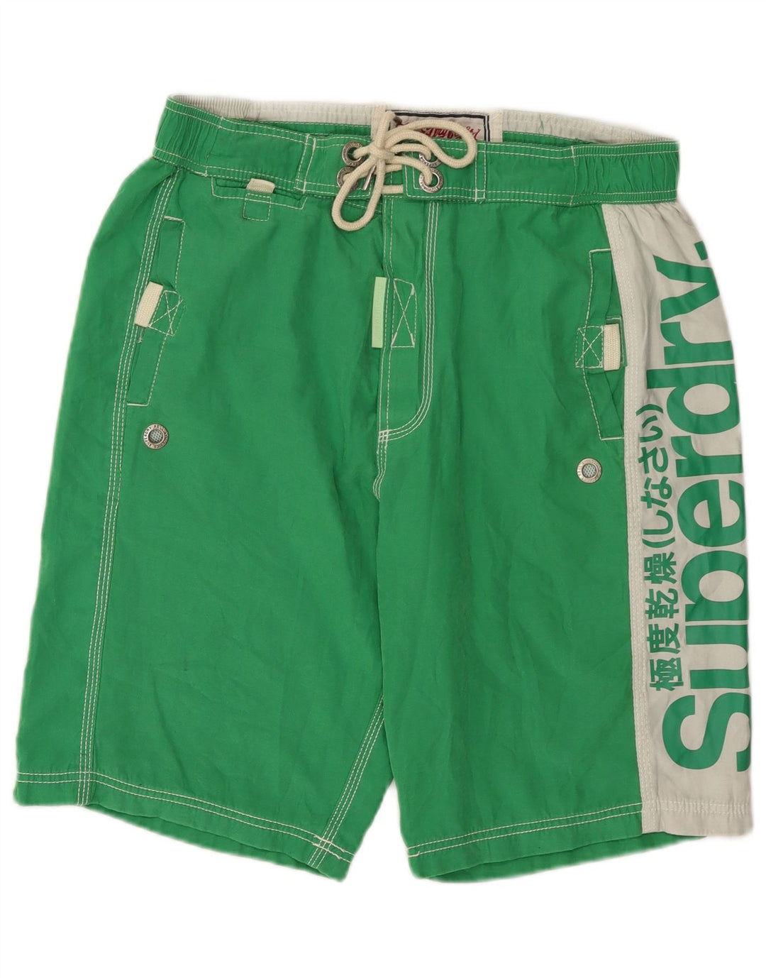 Superdry Mens Graphic Swimming Shorts XL Green Colourblock Polyester