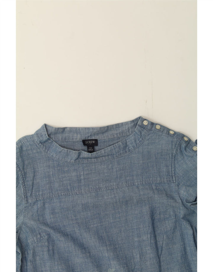 J. CREW Womens Long Sleeve Blouse Top US 10 Large Blue Cotton Vintage J. Crew and Second-Hand J. Crew from Messina Hembry 