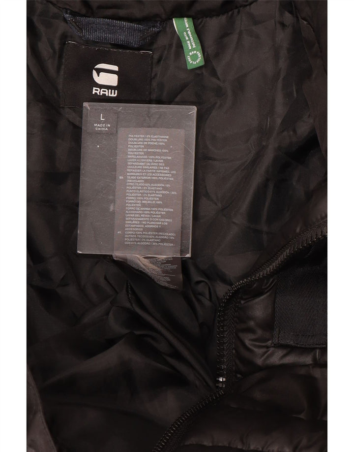 G-STAR Womens Hooded Padded Coat UK 16 Large Black Polyester