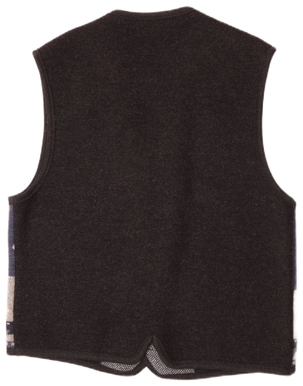 Giesswein Mens Sleeveless Cardigan Sweater EU 58 2XL Navy Blue Fair Isle