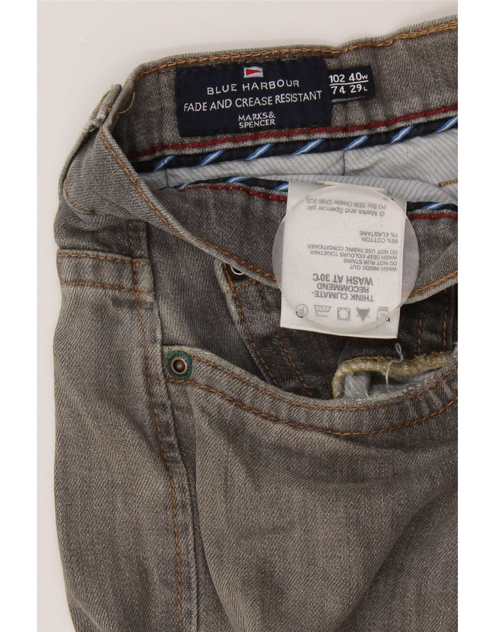 Marks & Spencer Mens Blue Harbour Straight Jeans W40 L29 Grey Cotton