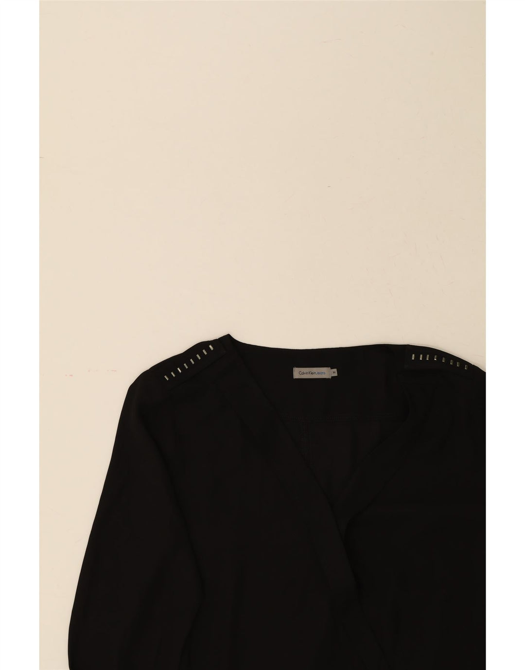 CALVIN KLEIN JEANS Womens Long Sleeve Blouse Top UK 14 Medium Black Vintage Calvin Klein Jeans and Second-Hand Calvin Klein Jeans from Messina Hembry 