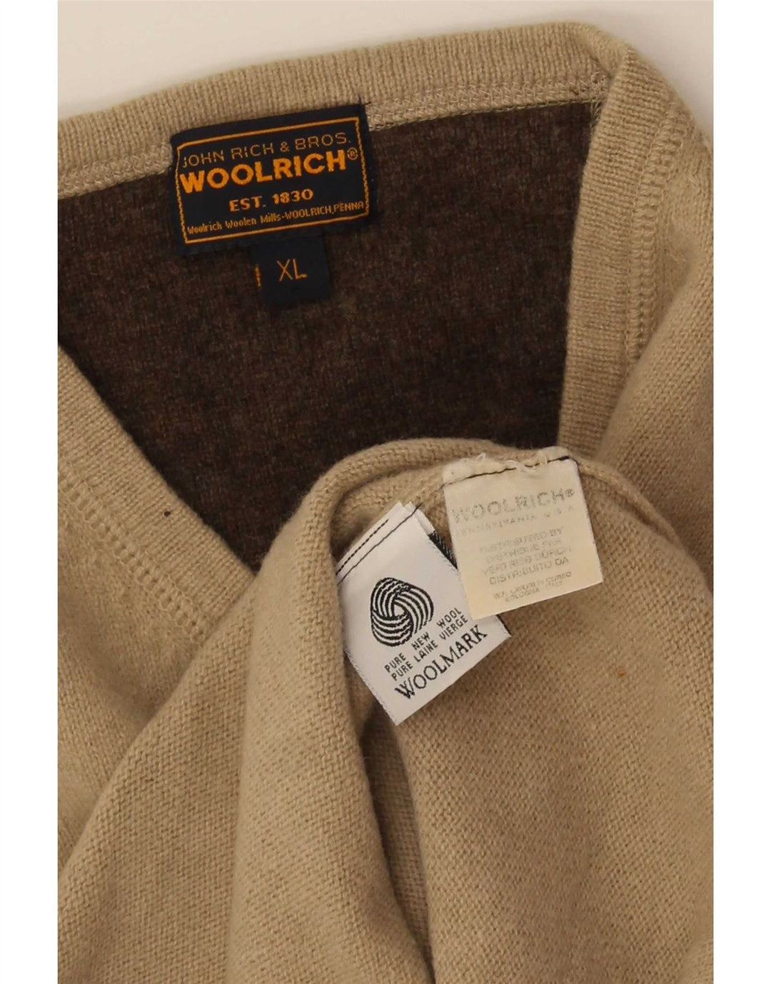 Woolrich Herrevest Tank Top XL Beige Ny Uld