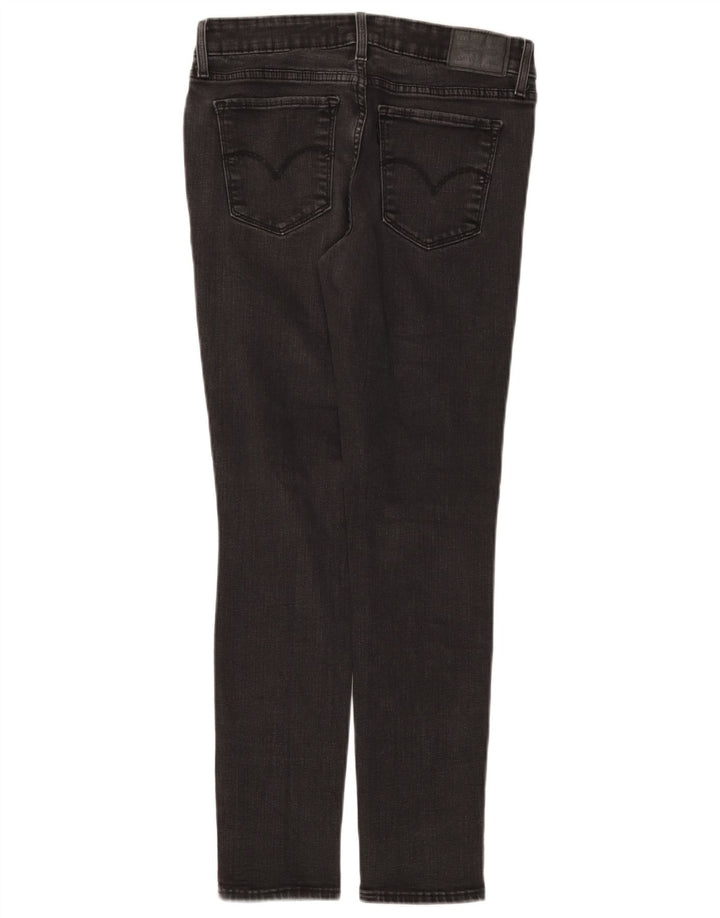 LEVI'S Womens Distressed Skinny Jeans W29 L30 Black Cotton