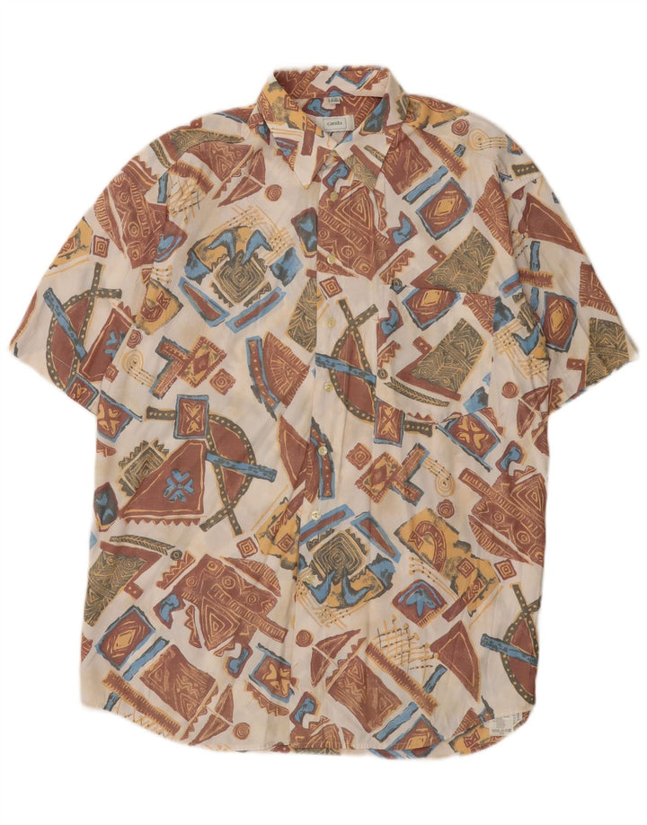 Canda Mens Shirt Size 41/42 16 16 1/2 Large Multicoloured Geometric