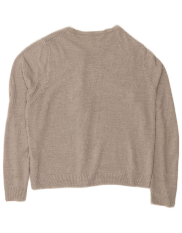 Maglione cardigan da donna Marks & Spencer UK 14 grande acrilico grigio
