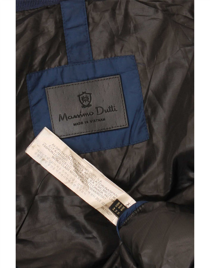 Massimo Dutti Herren Wattierte Jacke UK 42 XL Marineblau Polyester