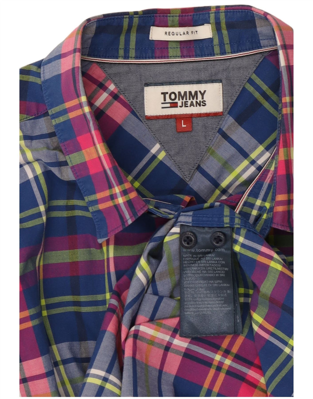 TOMMY HILFIGER Herre Regular Fit skjorte Stor flerfarvet ternet bomuld