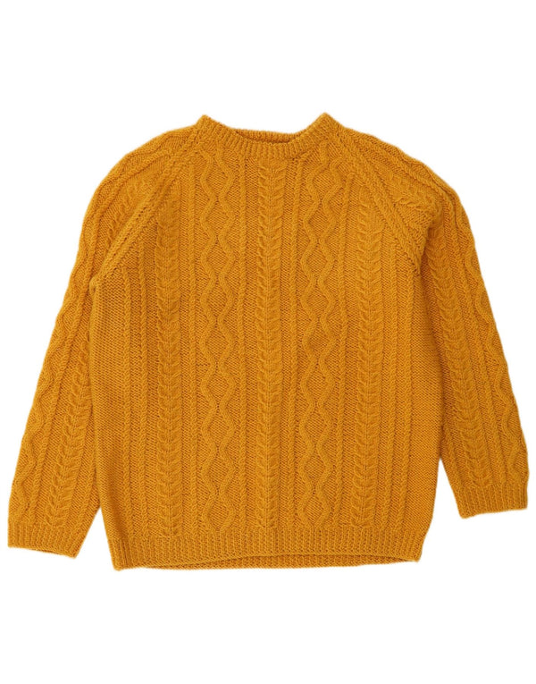 Pulover vintage pentru femei cu gât de barcă UK 16 Large Yellow