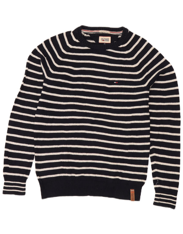 Maglione maglione girocollo da uomo Tommy Hilfiger medio a righe blu navy