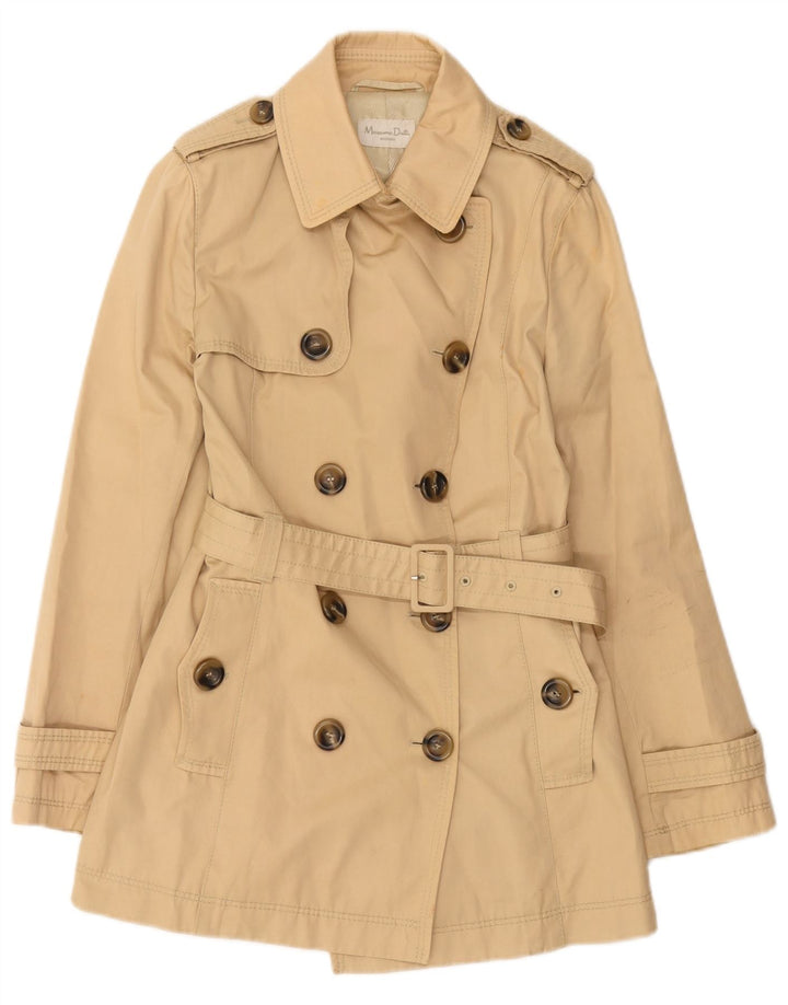 Massimo Dutti Dame Trench Coat UK 12 Medium Beige Viscose