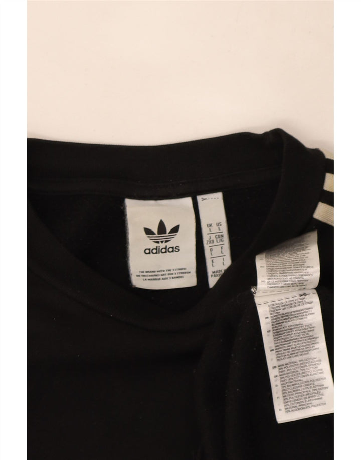 Adidas Mens Sweatshirt Jumper Large Black Cotton