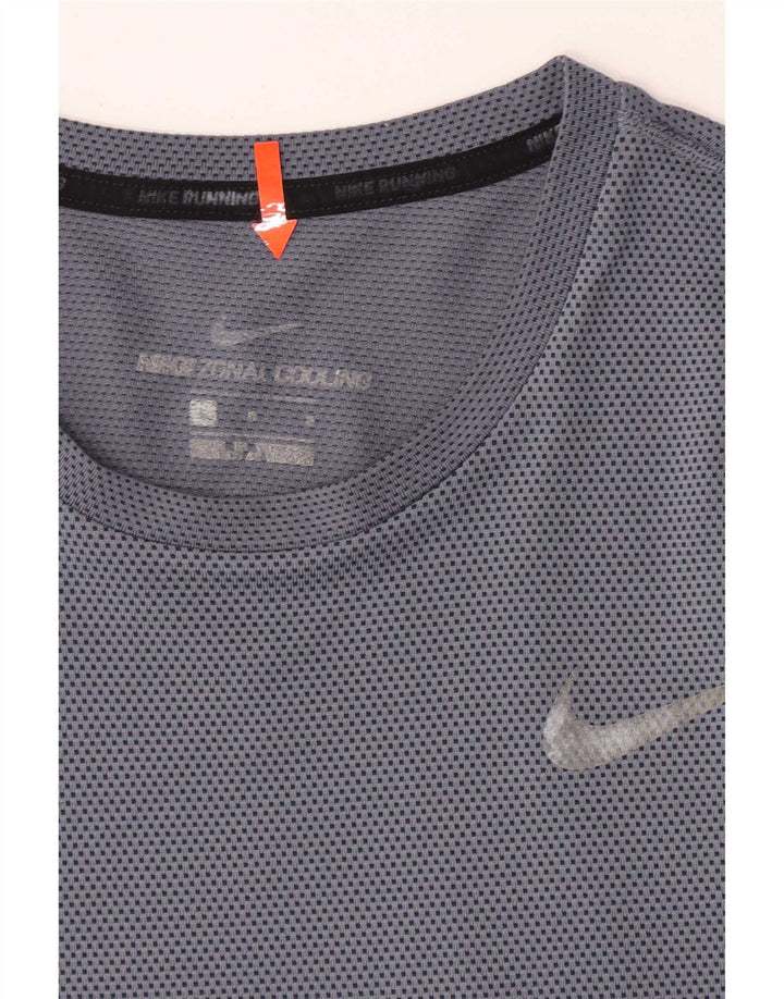 Nike T-shirt à manches courtes pour homme en polyester moucheté bleu moyen