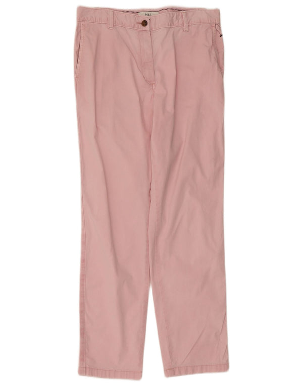 Marks & Spencer Pantalones Chinos de Corte Regular para Mujer UK 10 Small W30 L29 Rosa