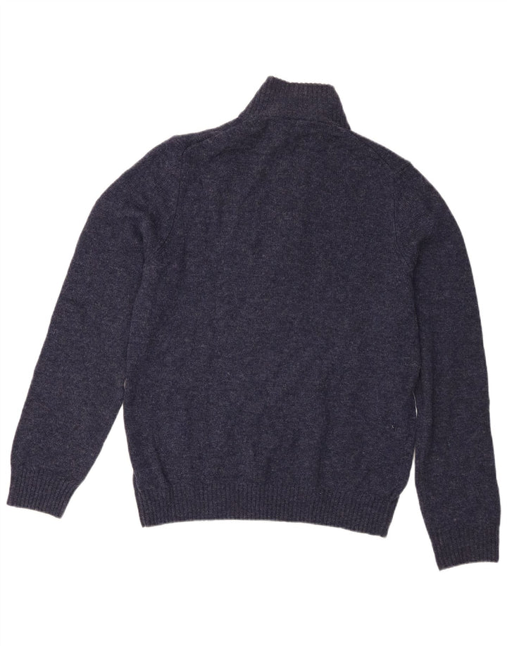 Marks & Spencer Pull col zippé homme bleu marine moyen laine d'agneau