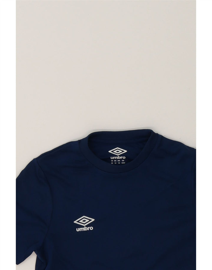 UMBRO Boys T-Shirt Top 10-11 Years Navy Blue Polyester Vintage Umbro and Second-Hand Umbro from Messina Hembry 