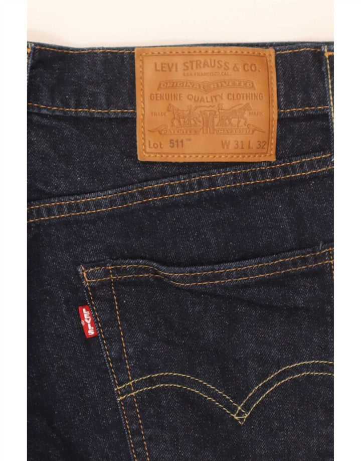 Męskie jeansy Levi's 511 Slim W31 L32 Granatowa bawełna