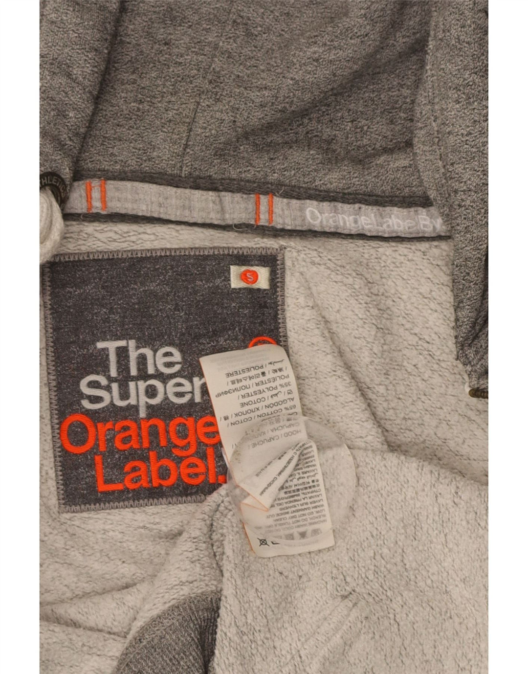 Suéter masculino SUPERDRY com capuz e zíper pequeno algodão cinza