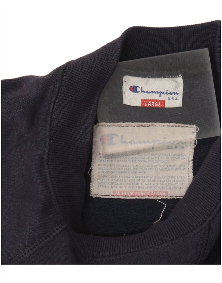 Męski sweter z grafiką Champion, duży, granatowy