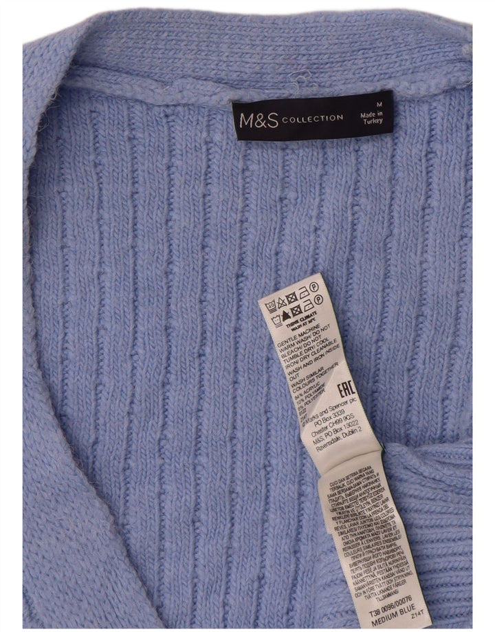 Marks & Spencer Womens Crop Oversized Cardigan Sweater UK 14 Medium Blue