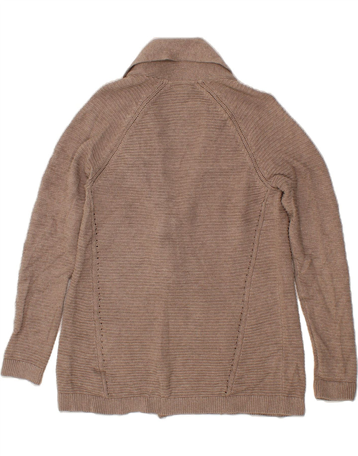 L.L.BEAN Womens Open Cardigan Sweater UK 14 Medium Brown Cotton Vintage L.L.Bean and Second-Hand L.L.Bean from Messina Hembry 