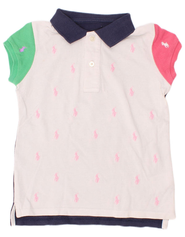 Polo Ralph Lauren Maglia da rugby grafica per ragazze 7-8 anni Colorblock bianco