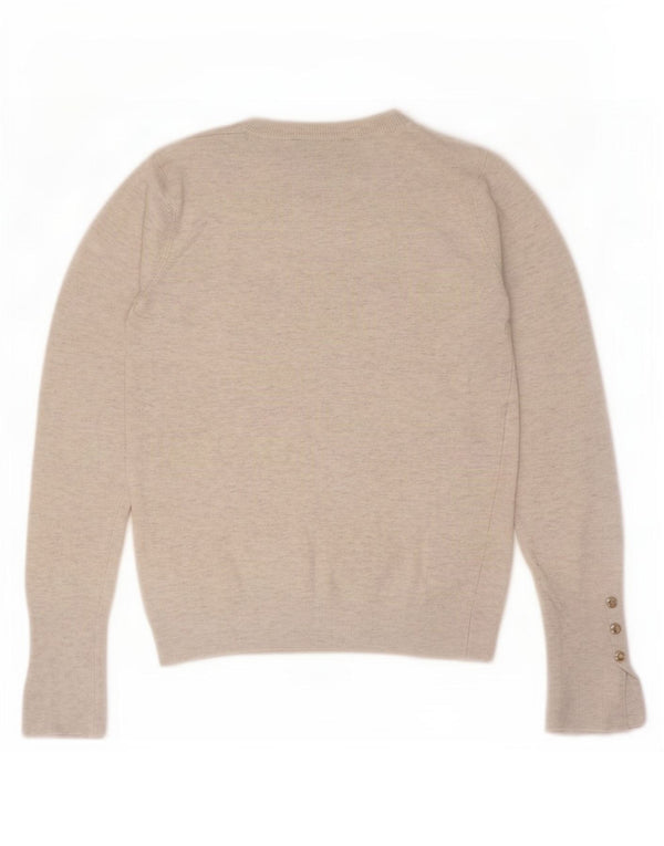 Zara Womens Crew Neck Jumper Sweater UK 12 Medium Grey Flecked Viscose