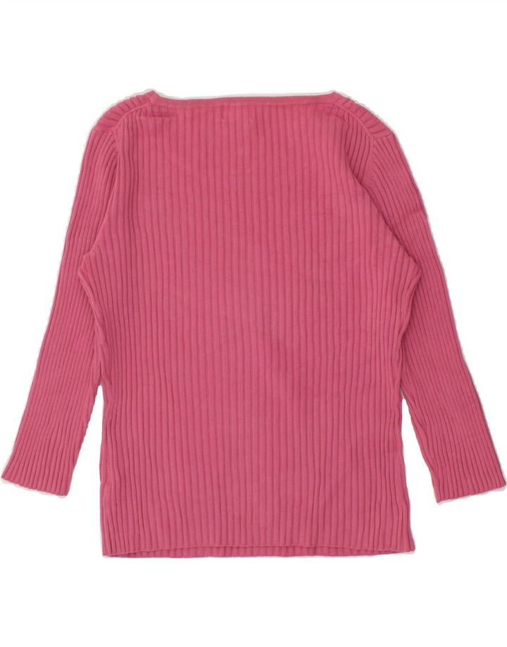L.L.BEAN Womens Top 3/4 Sleeve UK 12 Medium Pink Cotton Vintage L.L.Bean and Second-Hand L.L.Bean from Messina Hembry 