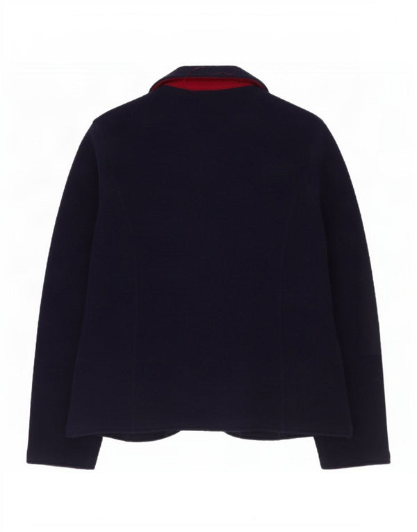 Jachetă blazer tricot cu 3 nasturi pentru femei Laura Ashley UK 12 Medium Bleumarin