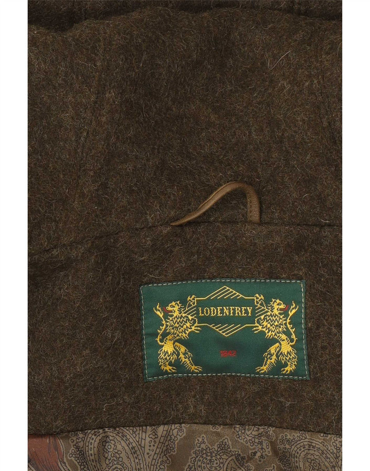 Lodenfrey Mens Hooded Duffle Coat EU 50 Large Green Wool