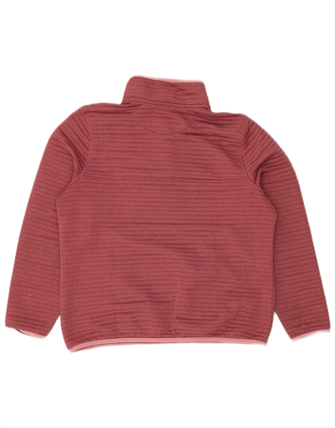 L.L.BEAN Womens Button Neck Sweatshirt Jumper UK 14 Medium Burgundy
