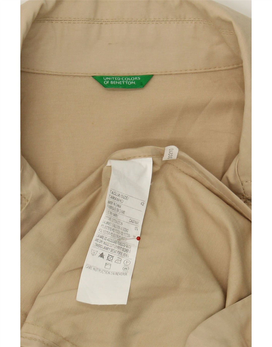 BENETTON Womens Trench Coat IT 42 Medium Beige Cotton Vintage Benetton and Second-Hand Benetton from Messina Hembry 