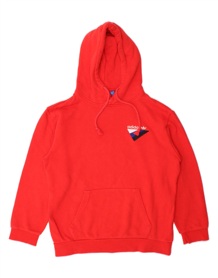ADIDAS Mens Hoodie Jumper Small Red Cotton Vintage Adidas and Second-Hand Adidas from Messina Hembry 