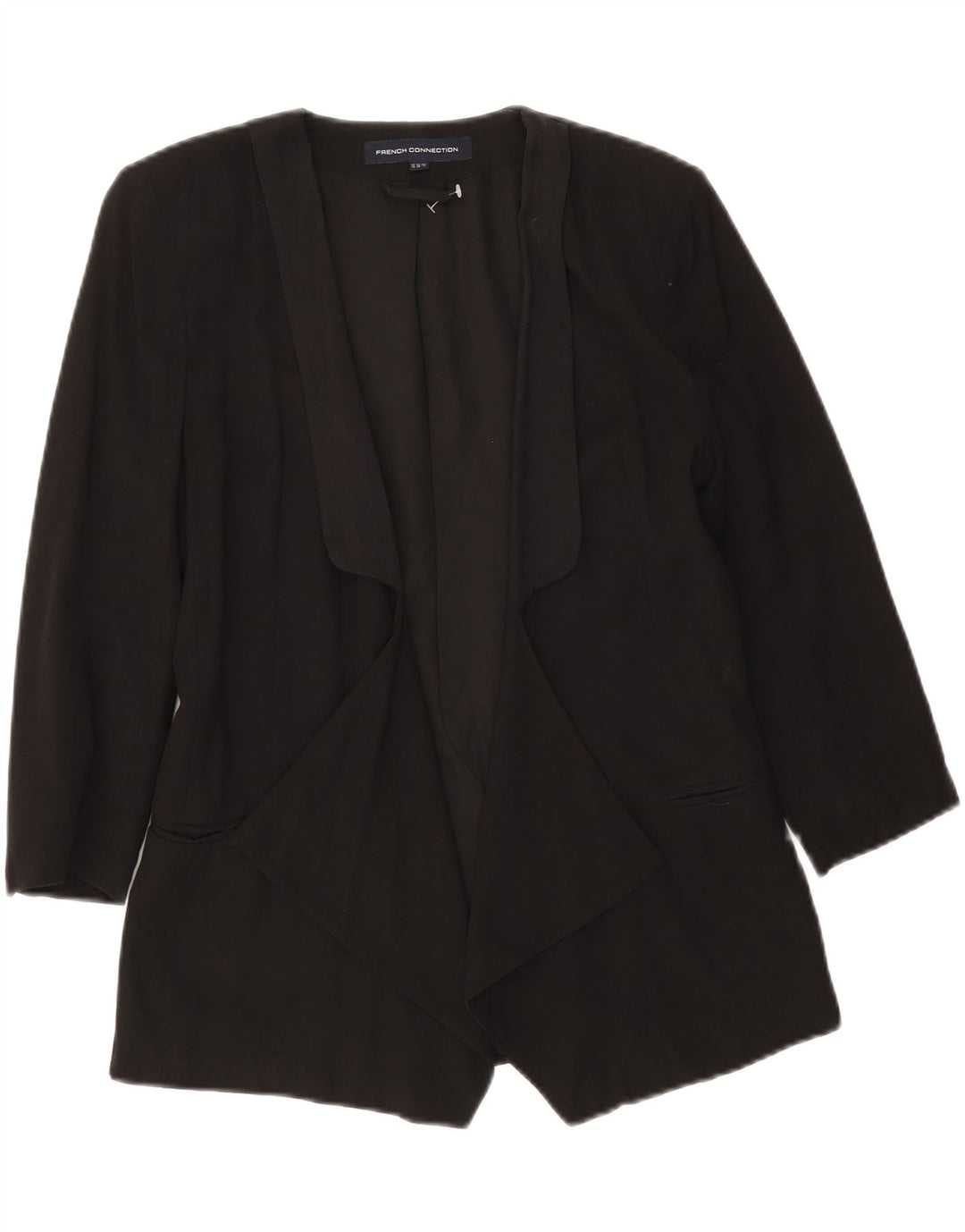 French Connection Womens 3/4 Sleeve Open Blazer Jacket UK 10 Small Black