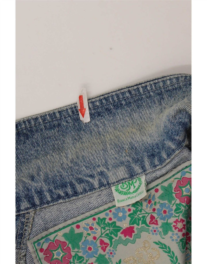 Giacca blazer in denim a 1 bottone da donna Bianca Maria Caselli UK 14 Blu medio